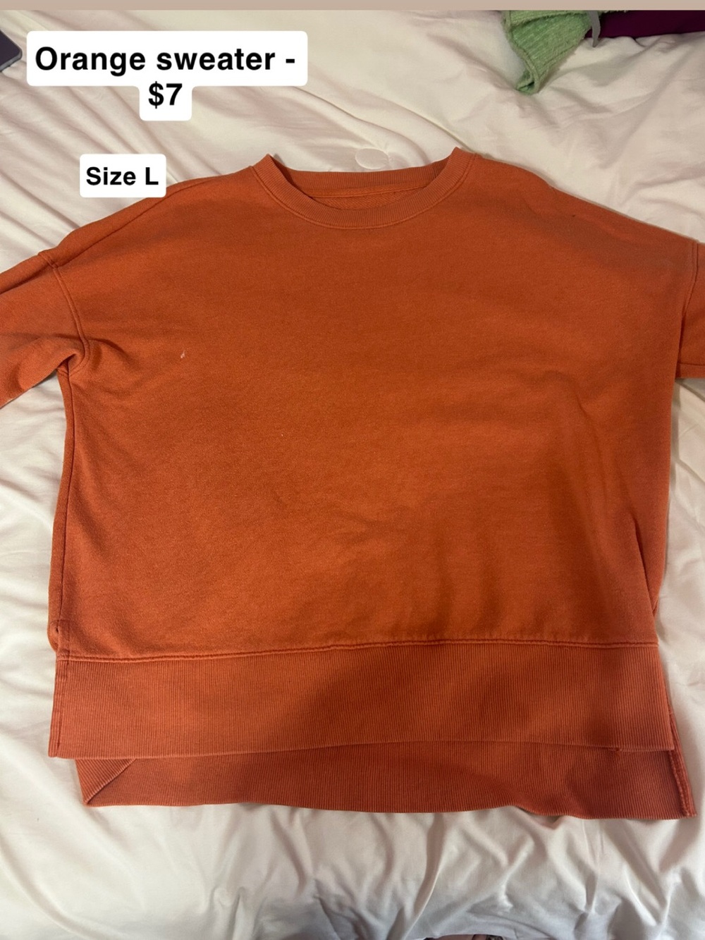 Classic Orange Crewneck Sweater